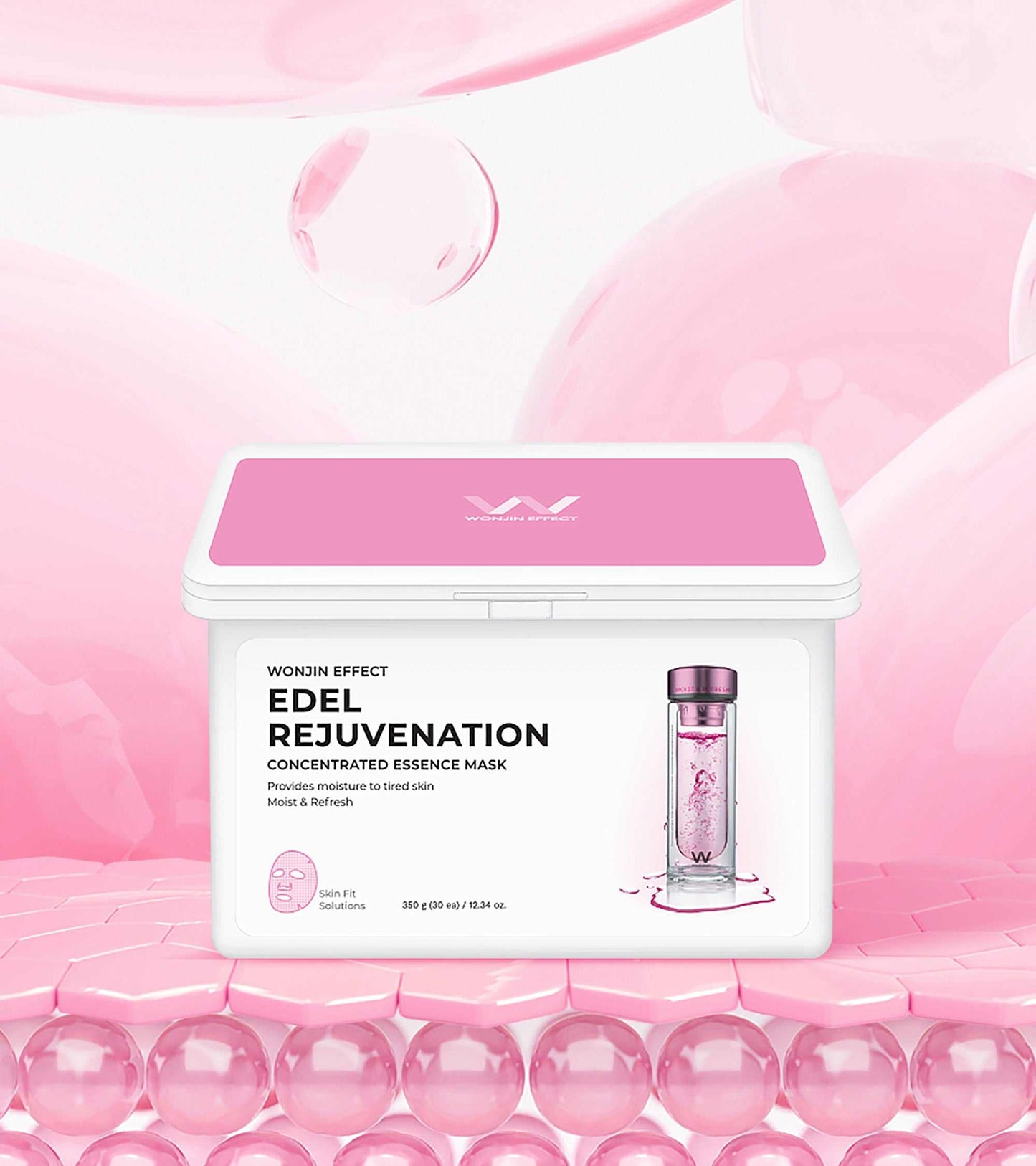 Edel Rejuvenation Mask packaging featuring collagen and moisturizing ingredients for anti-aging and skin hydration.